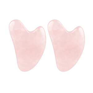 Lindo Rose Quartz Gua Sha Duo Set - 100% Natural Rose Quartz