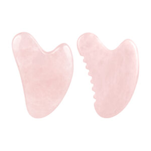 Lindo Rose Quartz Gua Sha Duo Set (Smooth & Scallop) - 100% Natural Rose Quartz