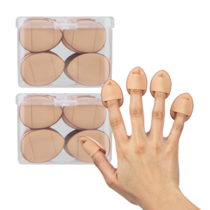 Lindo Finger Puffs With Travel Case (Beige) - 64pcs/pk